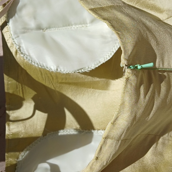 Hand Made Elegant Gold/lime Strapless Dress Sz Small - Picture 6 of 16